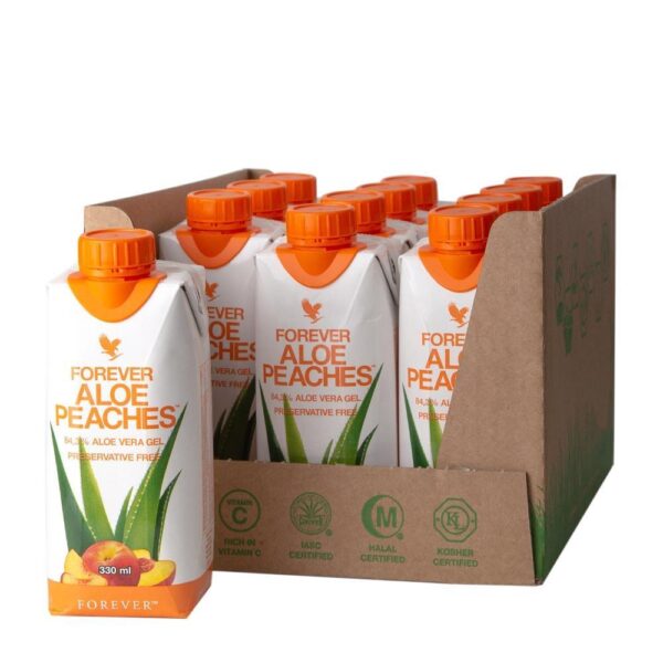 Forever aloe peaches 12×330-ml